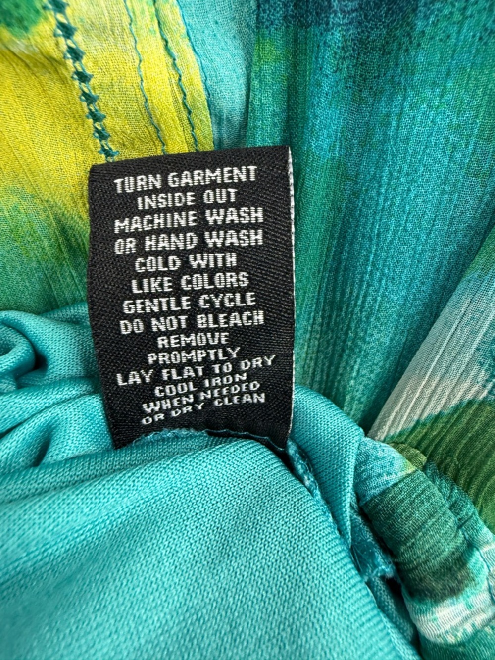 Zac & Rachel T-shirt blouse Teal and Green Floral Chiffon Cap-Sleeve Blouse - Picture 11 of 12